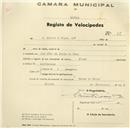 Registo de velocípede de marca Flier, com o nº 52, em nome de G. Duarte & Poças, Ldª, com sede em Cacém de Cima.