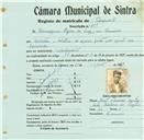 Registo de matricula de velocipedista em nome de Hermogenes Prazeres da Luz, morador em Lameiras, com o nº de inscrição 754.