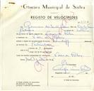 Registo de velocípede de marca Zundap, com o nº 9187, em nome de Germano dos Santos Pedroso, morador em Vale de Lobos.