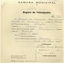 Registo de velocípede de marca Olympique, com o nº 794, em nome de Joaquim da Assunção, morador em Assafora.