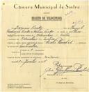 Registo de velocípede de marca Cicles Pombal, com o nº 7342, em nome de Joaquim Terezo, morador em Odrinhas.