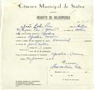 Registo de velocípede de marca Nacional, com o nº 8598, em nome de João Lobo Peres, morador em Agualva.