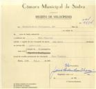 Registo de velocípede com o nº 9874, em nome de Marmindustria Portuguesa, Lda, com sede em Pero Pinheiro.