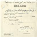 Registo de velocípede de marca Helios, com o nº 4645, em nome de Olinda da Conceição Marques Aguiar, morador em Rinchoa.
