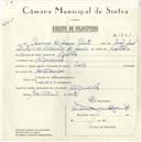 Registo de velocípede com o nº 5217, em nome de Jaime de Jesus Pinto, morador em Algueirão.