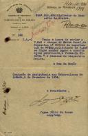 Ofício do Capitão de Fragata da Comissão de Assistência aos Tuberculosos da Armada, Jaime Júlio de Sousa do Ministério da Marinha, ao Administrador do Concelho de Sintra, enviando um cheque com a quantia de 77$00 para pagar à farmácia Simões.