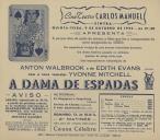 Programa do filme "A Dama de Espadas" com a participação de Anton Walbrook e Edith Evans, Yvonne Mitchell.