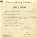 Registo de velocípede com o nº 7586, em nome de José Martins Godinho, morador em Banzão.