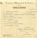 Registo de velocípede de marca Cuciolo, com o nº 7273, em nome de António Baeta dos Santos, morador em Fontanelas.