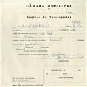 Registo de velocípede com o nº 4325, em nome de Manuel da Costa Pereira, morador em Morelena.