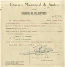 Registo de velocípede com o nº 7942, em nome de António Machado Bruno, morador em Aruil de Baixo.