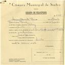 Registo de velocípede de marca Raio com motor Cuciolo, com o nº 5786, em nome de Manuel Duarte Raio, morador em Sintra.