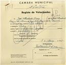 Registo de velocípede com o nº 936, em nome de José Machado Cruz, morador em Queluz.
