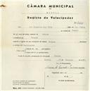 Registo de velocípede de marca Eliana, com o nº 4468, em nome de Rui Casimiro dos Reis, morador em Idanha.