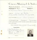Registo de matricula de velocipedista em nome de António Félix Peixinho, morador na Várzea de Sintra, com o nº de inscrição 6443.