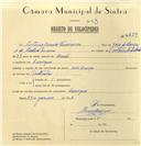 Registo de velocípede com o nº 6839, em nome de António Inácio Francisco, morador em Carenque.