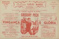 Programa do filme "Vingança e Glória" realizado por Gordon Douglas com a participação de Gregory Peck, Barbara Payton, Ward Bon e Lon Chaney.