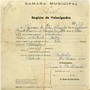 Registo de velocípede de marca Vilar, com o nº 737, em nome de Francisco da Silva Alexandre, morador em Fontanelas.
