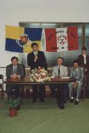 Rui Silva, presidente da Câmara Municipal de Sintra, na assinatura do protocolo para a construção do Centro Shotokai em Queluz.