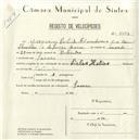 Registo de velocípede de marca Cycles Helios, com o nº 5053, em nome de Joaquim Santinho Alexandre, morador em 