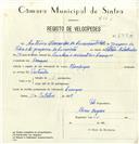 Registo de velocípede de marca Olimpique, com o nº 8337, em nome de António Fernandes da Conceição Silva, morador em Carenque.