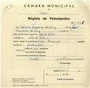 Registo de velocípede de marca Nacional, com o nº 3436, em nome de Zeferino Francisco da Luz, morador em Vale de Lobos.