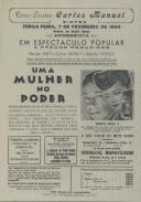 Programa do filme "Uma Mulher no Poder" com a participação de George Raft, Sylvia Sidney e Stanley Ridges.