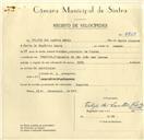 Registo de velocípede de marca Binz, com o nº 9765, em nome de Filipe dos Santos Neves, morador em Magoito.