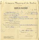 Registo de velocípede de marca Olympique com motor Cuciolo, com o nº 6319, em nome de Júlio Sales da Silva, morador em Queluz.