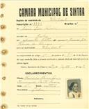 Registo de matricula de velocipedista em nome de Maria Lina Pereira, moradora em Queluz, com o nº de inscrição 2772.