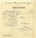 Registo de velocípede de marca Raio, com o nº 7058, em nome de Domingos João Inácio, morador em Fontanelas.