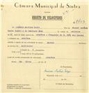 Registo de velocípede de marca Marvil, com o nº 7753, em nome de Arménio Martins Luzio, morador em Assafora.
