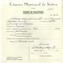 Registo de velocípede de marca Raio, com o nº 5630, em nome de Salvador Manuel Simões, morador em Negrais.