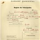 Registo de velocípede de marca Star, com o nº 263, em nome de Luís da Costa Gaspar, morador em Linho.
