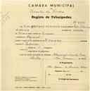 Registo de velocípede de marca Raleigh, com o nº 2386, em nome de Alda Mariana de Almeida Ribeiro, moradora em Algueirão.