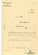 Construção de um barracão em Queluz em nome de João Pedro Correia com o Processo OB nº 478/1925, com a licença de construção nº 348 de 21/11/1925.