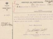 Ofício do Tenente Coronel do Distrito de Recrutamento de Reserva nº 1, João de Passos Pereira de Castro Júnior, ao Administrador do Concelho de Sintra, referente ao título de isenção de Jorge da Silva Júnior, morador em Colares.