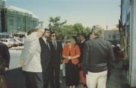 Edite Estrela, Presidente da Câmara Municipal de Sintra, aquando da assinatura do protocolo com o Secretário de Estado em frente ao Palácio Nacional.