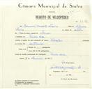 Registo de velocípede de marca Velociper, com o nº 8571, em nome de Manuel Duarte Freire, morador em Venda Seca.