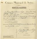 Registo de velocípede de marca Ocidental, com o nº 8091, em nome de Jorge Augusto Gomes Lage, morador em Rua dos Combatentes da Grande Guerra, Queluz.