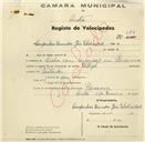 Registo de velocípede de marca Raleigh, com o nº 682, em nome das Companhias Reunidas de Gás e Eletricidade, com sucursal em Barcarena.
