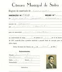 Registo de matricula de carroceiro em nome de Agostinho Antunes Ferreira, morador no Cacém, com o nº de inscrição 1959.