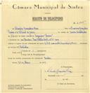 Registo de velocípede de marca C.A.M. com motor Cuciolo, com o nº 6325, em nome de Cláudio Gonçalves Dias, morador em Rua Vieitas Costa nº 35, Queluz.