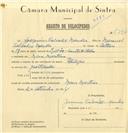 Registo de velocípede de marca Philips, com o nº 7296, em nome de Joaquim Salvador Mendes, morador em Mem Martins.