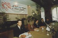 Conferência na sala da Nau do Palácio Valenças sobre a chegada da TV Cabo ao Concelho de Sintra com a presença de Edite Estrela, presidente da Câmara Municipal de Sintra.