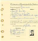 Registo de matricula de carroceiro em nome de José dos Santos, morador na Ribeira de Sintra, com o nº de inscrição 1817.