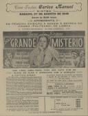 Programa do filme, comédia,  "Seu Grande Mistério", realizado por George, com a participação de Barbara Bel Geddes, Oscar Homolka e Philip Dorn.