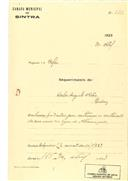 Construção de uma casa em Albarraque, em nome de Carlos Augusto Nobre, com o Processo OB nº 220/1923, com a licença de construção nº 145 de 30/04/1923.