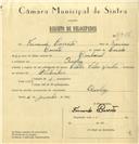 Registo de velocípede de marca Vilar com motor, com o nº 6456, em nome de Fernando Barreto, morador em Queluz.