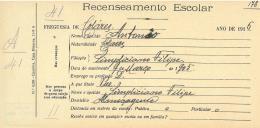 Recenseamento escolar de António Filipe, filho de Simplício Filipe, morador em Almoçageme.